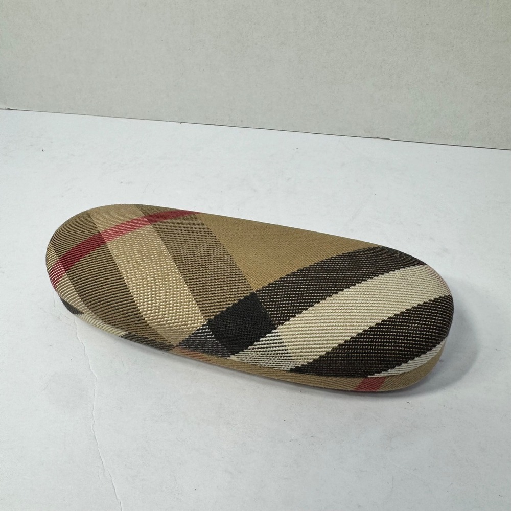 Burberry Nova Check Hard Eyewear Case Tan Black Red Glasses Optical Case Only